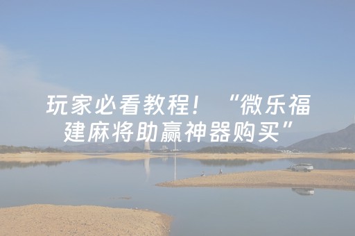 玩家必看教程！“微乐福建麻将助赢神器购买”（详细透视教程）-哔哩哔哩