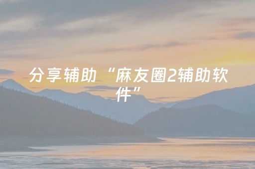 分享辅助“麻友圈2辅助软件”（详细透视教程）-哔哩哔哩