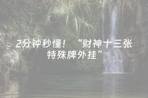 2分钟秒懂！“财神十三张特殊牌外挂”（详细透视教程）-哔哩哔哩