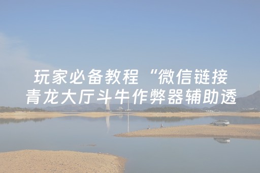 玩家必备教程“微信链接青龙大厅斗牛作弊器辅助透视软件”（详细透视教程）-哔哩哔哩