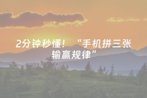 2分钟秒懂！“手机拼三张输赢规律”（详细开挂教程）-哔哩哔哩