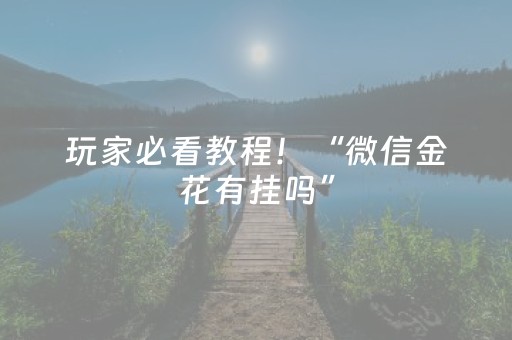 玩家必看教程！“微信金花有挂吗”（详细开挂教程）-哔哩哔哩