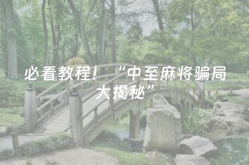 必看教程！“中至麻将骗局大揭秘”（详细辅助教程）-哔哩哔哩