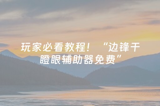 玩家必看教程！“边锋干瞪眼辅助器免费”（详细辅助教程）-哔哩哔哩