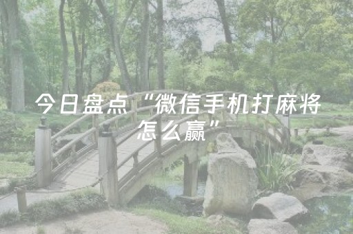 今日盘点“微信手机打麻将怎么赢”（详细透视教程）-哔哩哔哩