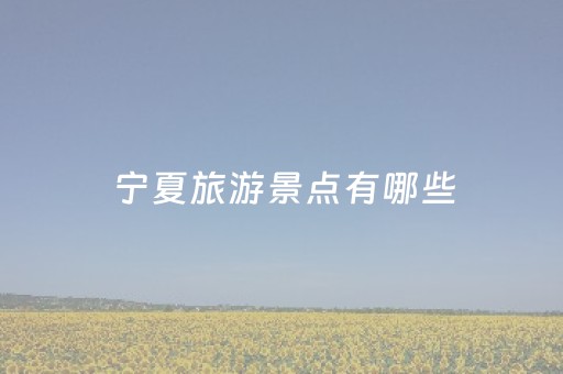 宁夏旅游景点有哪些（宁夏旅游景点有哪些名字）