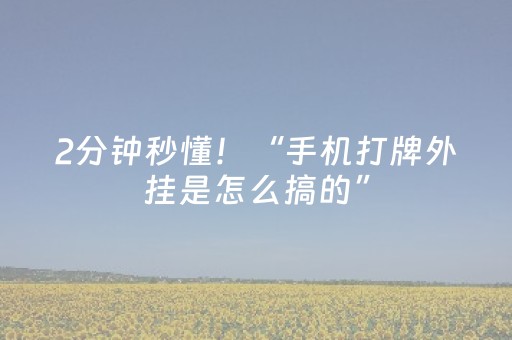 2分钟秒懂！“手机打牌外挂是怎么搞的”（详细辅助教程）-哔哩哔哩