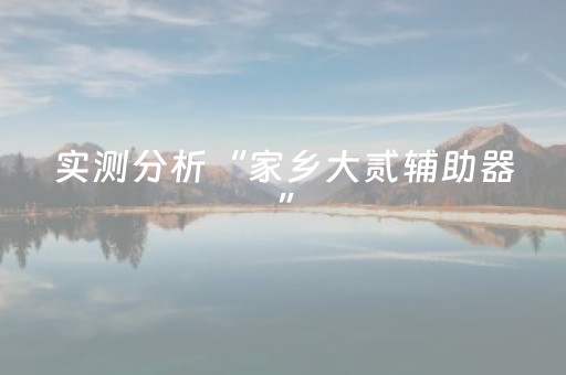 实测分析“家乡大贰辅助器”（详细辅助教程）-哔哩哔哩