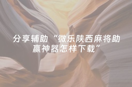 分享辅助“微乐陕西麻将助赢神器怎样下载”（详细透视教程）-哔哩哔哩