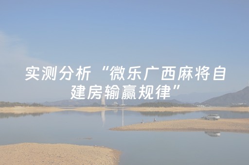 实测分析“微乐广西麻将自建房输赢规律”（详细辅助教程）-哔哩哔哩