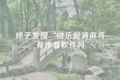 终于发现“微乐捉鸡麻将有作假软件吗（专用辅牌神器免安装）