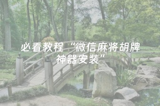 必看教程“微信麻将胡牌神器安装”（详细透视教程）-哔哩哔哩