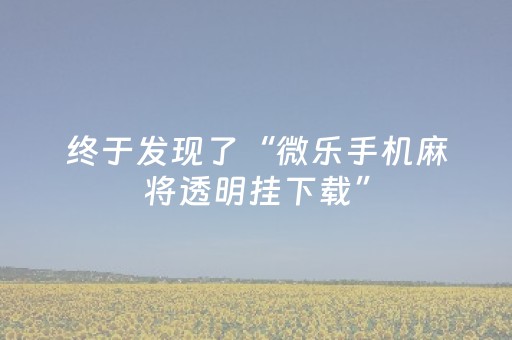 终于发现了“微乐手机麻将透明挂下载”（详细透视教程）-哔哩哔哩