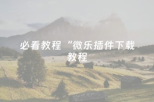 必看教程“微乐插件下载教程（专用辅牌神器免安装）