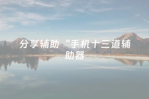 分享辅助“手机十三道辅助器（专用辅牌神器免安装）