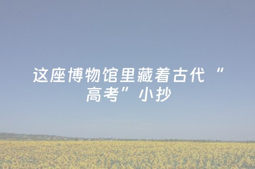 这座博物馆里藏着古代“高考”小抄，小纸片上写了2.9万字