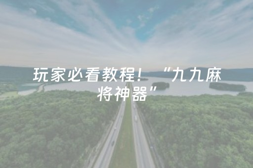 玩家必看教程！“九九麻将神器”（详细透视教程）-哔哩哔哩