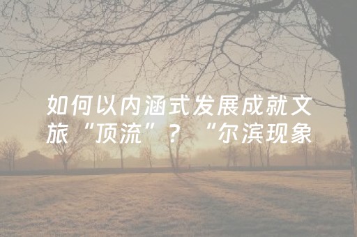 如何以内涵式发展成就文旅“顶流”？“尔滨现象”2.0来了