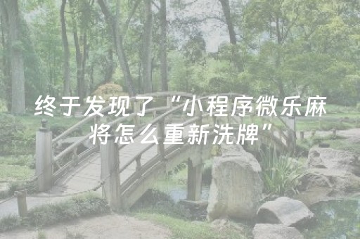 终于发现了“小程序微乐麻将怎么重新洗牌”（详细透视教程）-哔哩哔哩