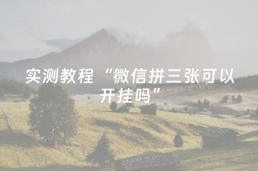 实测教程“微信拼三张可以开挂吗”（详细透视教程）-哔哩哔哩