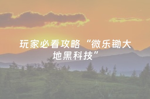 玩家必看攻略“微乐锄大地黑科技”（详细透视教程）-哔哩哔哩