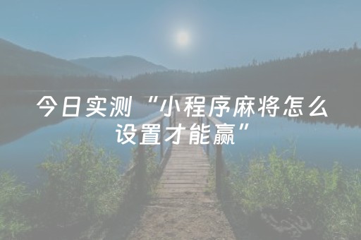 今日实测“小程序麻将怎么设置才能赢”（详细辅助教程）-哔哩哔哩