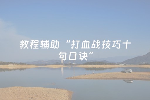 教程辅助“打血战技巧十句口诀”（详细透视教程）-哔哩哔哩