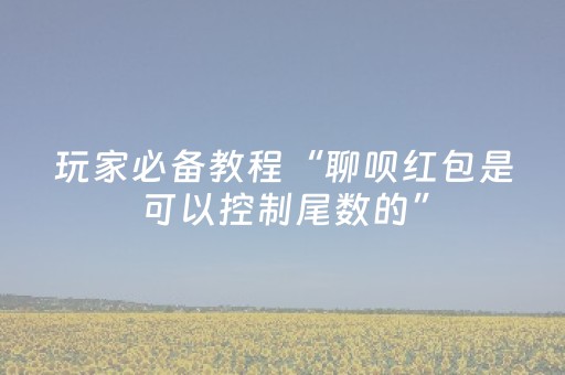 玩家必备教程“聊呗红包是可以控制尾数的”（详细透视教程）-哔哩哔哩