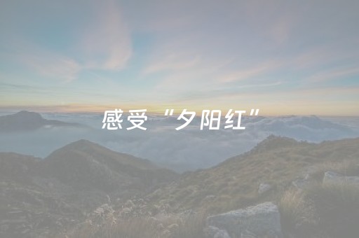 感受“夕阳红”