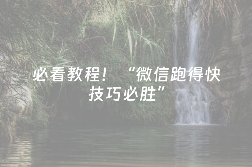 必看教程！“微信跑得快技巧必胜”（详细透视教程）-哔哩哔哩