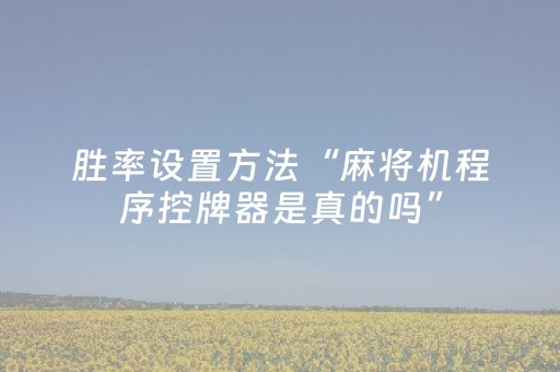 胜率设置方法“麻将机程序控牌器是真的吗”（详细透视教程）-哔哩哔哩