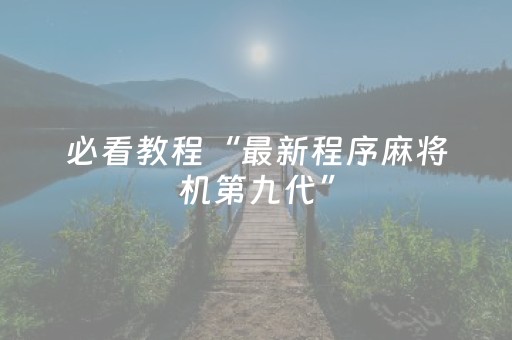 必看教程“最新程序麻将机第九代”（详细透视教程）-哔哩哔哩