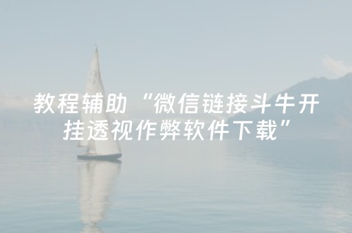教程辅助“微信链接斗牛开挂透视作弊软件下载”（详细透视教程）-哔哩哔哩