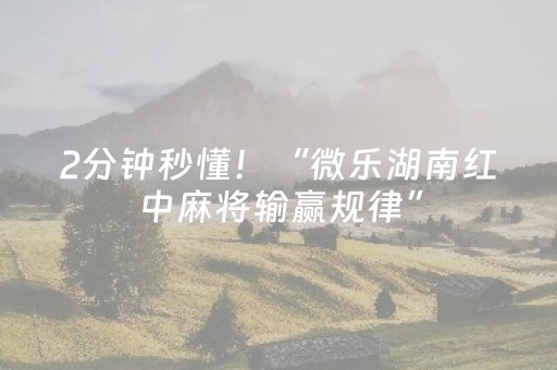 2分钟秒懂！“微乐湖南红中麻将输赢规律”（详细辅助教程）-哔哩哔哩