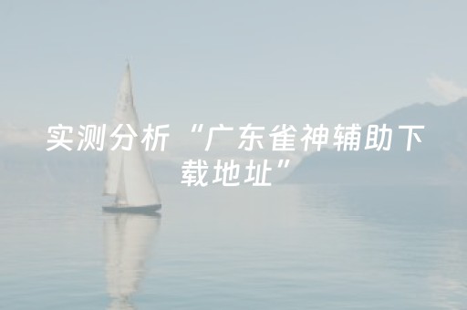 实测分析“广东雀神辅助下载地址”（详细开挂教程）-哔哩哔哩
