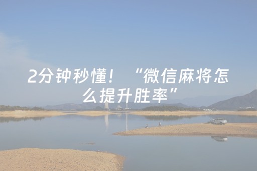 2分钟秒懂！“微信麻将怎么提升胜率”（详细开挂教程）-哔哩哔哩