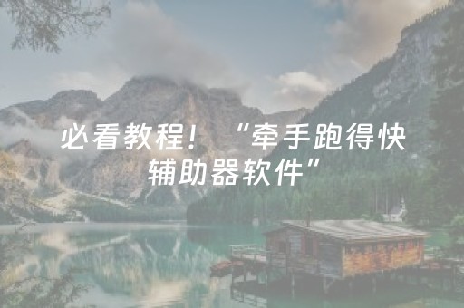 必看教程！“牵手跑得快辅助器软件”（详细开挂教程）-哔哩哔哩