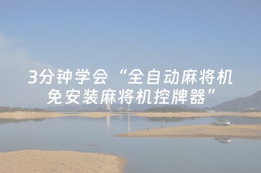 3分钟学会“全自动麻将机免安装麻将机控牌器”（详细透视教程）-哔哩哔哩