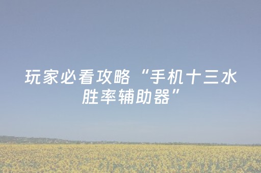 玩家必看攻略“手机十三水胜率辅助器”（详细透视教程）-哔哩哔哩