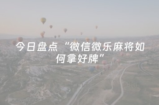 今日盘点“微信微乐麻将如何拿好牌”（详细辅助教程）-哔哩哔哩