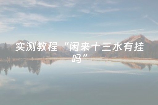 实测教程“闲来十三水有挂吗”（详细透视教程）-哔哩哔哩