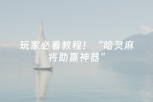 玩家必看教程！“哈灵麻将助赢神器”（详细辅助教程）-哔哩哔哩