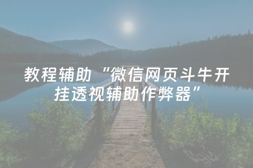 教程辅助“微信网页斗牛开挂透视辅助作弊器”（详细透视教程）-哔哩哔哩
