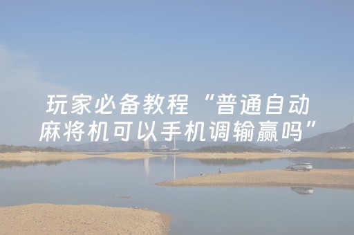 玩家必备教程“普通自动麻将机可以手机调输赢吗”（详细透视教程）-哔哩哔哩
