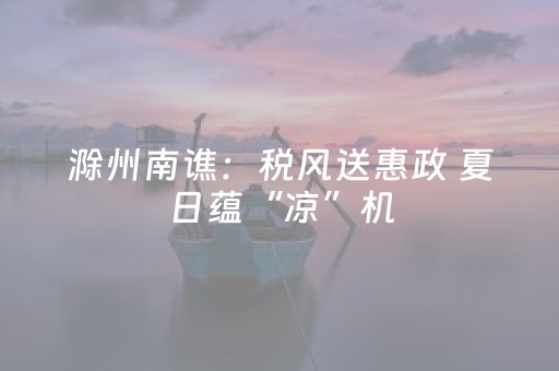 滁州南谯：税风送惠政 夏日蕴“凉”机