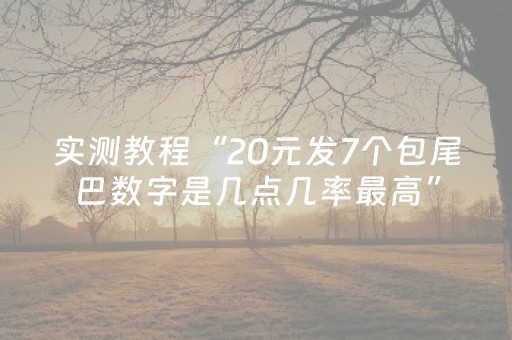 实测教程“20元发7个包尾巴数字是几点几率最高”（详细透视教程）-哔哩哔哩