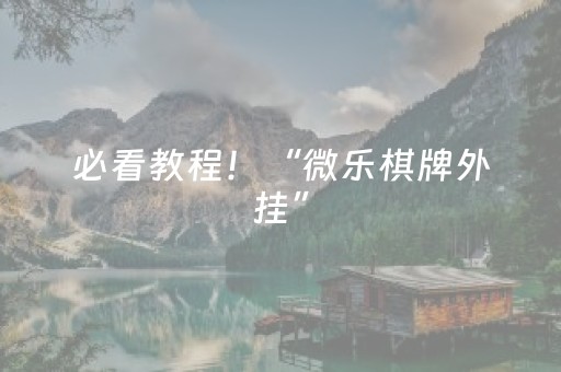 必看教程！“微乐棋牌外挂”（详细开挂教程）-哔哩哔哩
