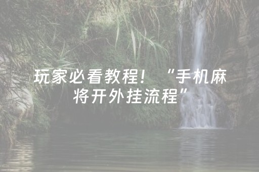玩家必看教程！“手机麻将开外挂流程”（详细透视教程）-哔哩哔哩
