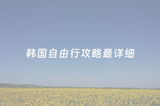 韩国自由行攻略最详细（韩国 自由行）