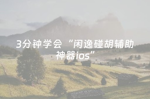 3分钟学会“闲逸碰胡辅助神器ios”（详细透视教程）-哔哩哔哩